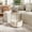 Cream White, variant on LEDREM Multifunctional Round Bedside Table with Power Socket, Stable U-Shape Support Leg Accent Table, Quick Assembly Side Table with Large Capacity Fabric Storage Bin for Apartment, Dorm
