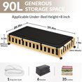 thumbnail image 2 of 2 Pack Bamboo Under Bed Storage with Wheels, 39”x20”x7.8” Lager Under Bed Storage Containers (Natural), 2 of 12