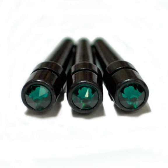 WE Games Black Metal Cribbage Pegs, Swarovski Crystals - Set of 3 - Emerald