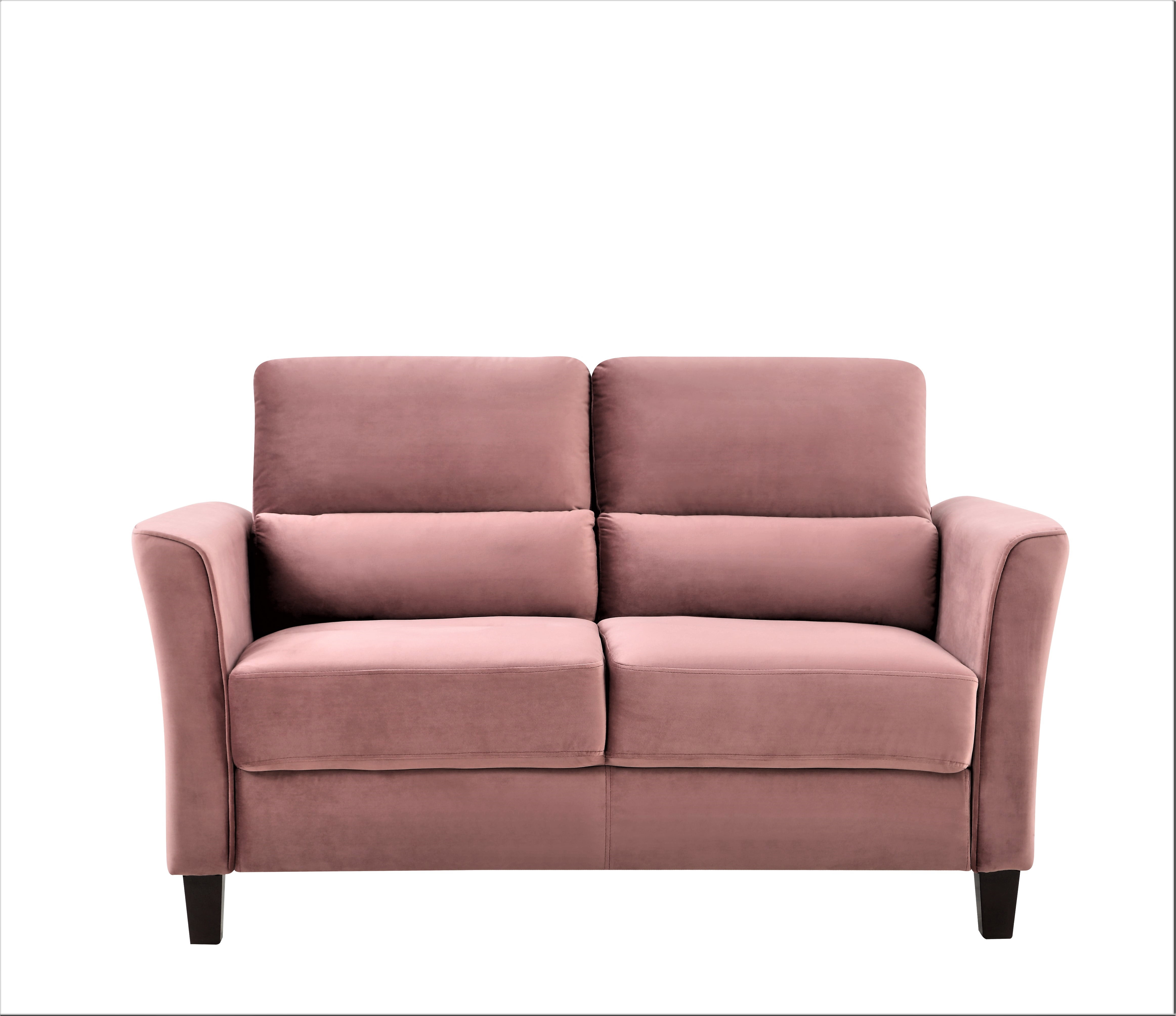 Uspridefurniture Aalt 57.88" Velvet Square Arm Loveseat -Pink