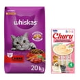 thumbnail image 1 of Whiskas Original Carne 20 kg + Churu Snack Salmon y Atun 14 g (4 Pzas.), 1 of 4
