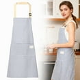 thumbnail image 1 of 1Pc Adjustable Waterdrop Resistant Bib Apron with 2 Pockets,Strip Kitchen Protective Apron with Adjustable Neck & Long Tie For Cooking Baking Grilling Working,Soft Kitchen Cooking Apron for Women Men, 1 of 8