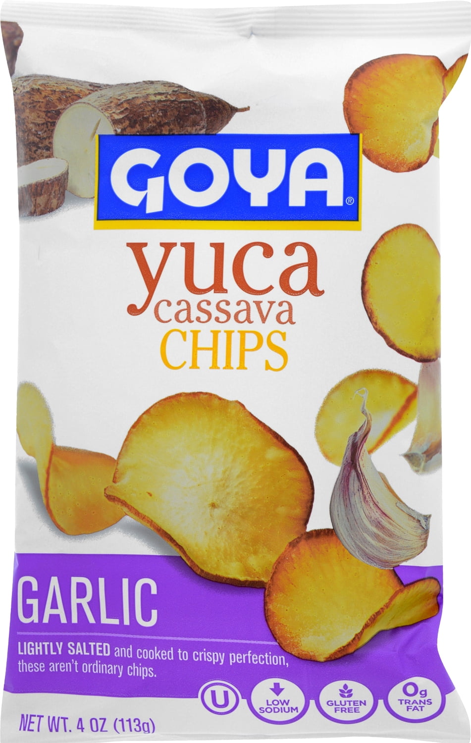 (2 pack) Goya Cassava Chips, Garlic, 4 Oz