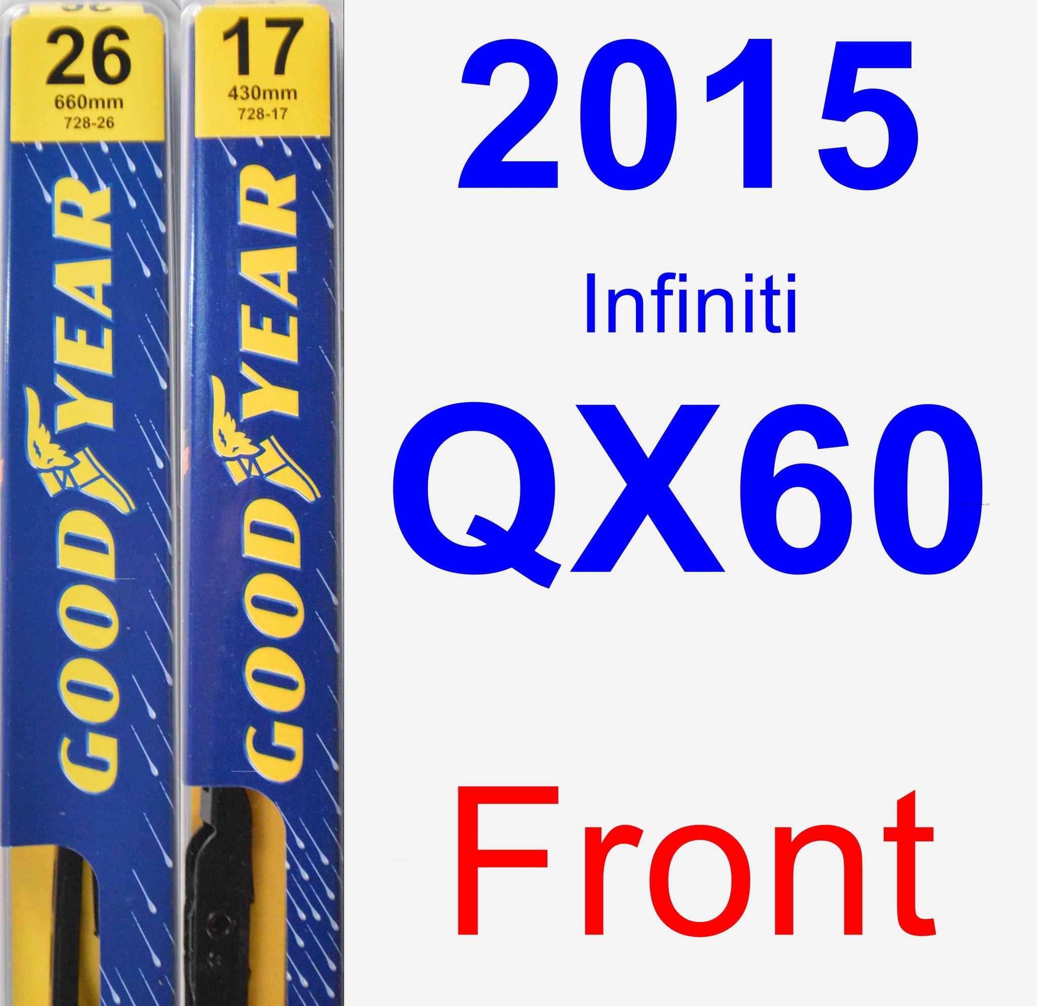 2015 Infiniti QX60 Wiper Blade Set/Kit (Front) (2 Blades) Premium