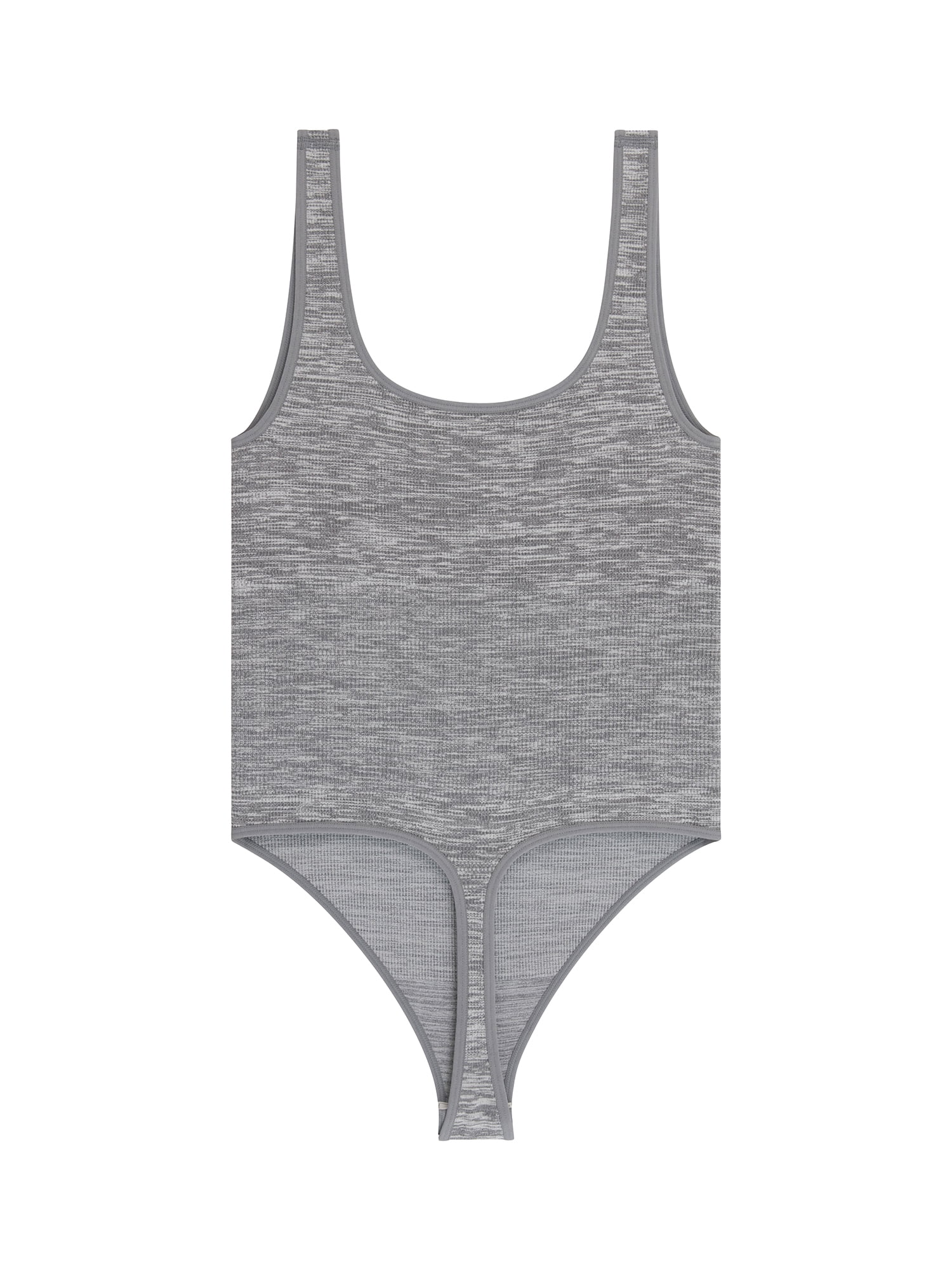 No Boundaries Women's Seamless Smoothing Rib Square Neck Bodysuit, Sizes XS-XXXL