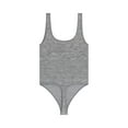 thumbnail image 4 of No Boundaries Women's Seamless Smoothing Rib Square Neck Bodysuit, Sizes XS-XXXL, 4 of 4