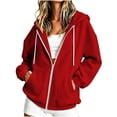 thumbnail image 7 of Enjoytime Womens Zip Up Hoodies Long Sleeve Solid Hooded Jacket Fall Fashion Comfy Casual Sweatshirt with Pockets, 7 of 7