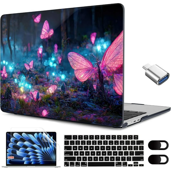 for M3 MacBook Air M2 Case 2024 2023 with M3 M2,Clear Case Fit Model A3114 A2941 for MacBook Air 15