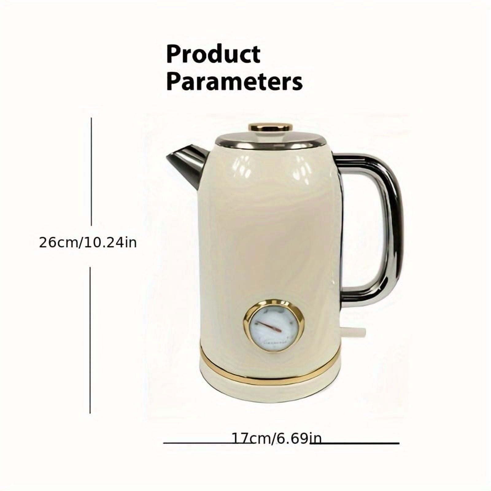 Stainless Steel Electric Water Kettle, 2.0L Hot Water Boiler with Thermometer, LED Indicator, Auto Shut-Off & Boil Dry Protection