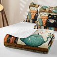 thumbnail image 4 of Manfei Tribal Kitten Twin Quilt Set, Bohemian Damask Flower Twin Coverlet Set, Orange Cream, 2pcs, 1 Bedspread and 1 Pillowcase, 4 of 7
