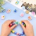 thumbnail image 3 of 11Styles Breast Cancer Butterfly Silicone Focal Beads Pen Beads Good Vibes Silicone Loose Spacer Beads for DIY DIY Necklace Bracelet Earrings Keychain Crafts Jewelry Making, 3 of 6