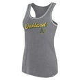 thumbnail image 2 of Women's Fanatics Heather Gray Oakland Athletics Wordmark Logo Racerback Tank Top, 2 of 3