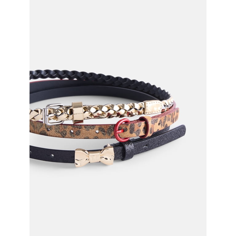 Wonder Nation Girl's Fashion Belts 3-Pack, XS-XXL photo 3