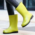 thumbnail image 6 of XIMIN Women's Rain Shoes Classic Fashion Mid Calf Ladies Water Shoes Non Large Bottom Women Rubber Shoes British Wading Boots, 6 of 7