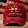 thumbnail image 3 of USA 250th Anniversary Baseball Cap America 1776 250 Years Freedom Vintage Style Hat Adjustable Unisex Casual Outdoor Wea, 3 of 5
