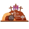 thumbnail image 6 of 2026 He is Risen Easter Decor – Wooden Resurrection Scene with Empty Tomb, Cross & Figurines, Christian Religious Tabletop Decoration for Home, Faith Easter Gift, Easter Basket Stuffer, 6 of 8