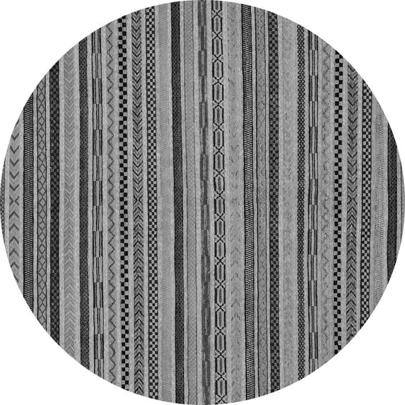 Ahgly Company Indoor Round Abstract Gray Modern Area Rugs, 8' Round