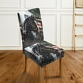 thumbnail image 2 of COEQINE Parsons Chair Slipcovers Set of 2, Stretch Removable Dining Chair Covers Machine Washable, Polyester Spandex Universal Fit Chair Protector for Dining Chairs, Horse American Flag, 2 of 7