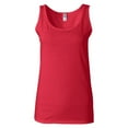 thumbnail image 5 of Gildan Softstyle Women Cotton Tank Top, Semi Fitted Sleeveless Feminine Undershirt, Cherry Red, 2XL, 5 of 5