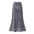 thumbnail image 5 of QHFBli Women's Sequin Fishtail Skirt High Waist Shiny Long Maxi Skirts, 5 of 5