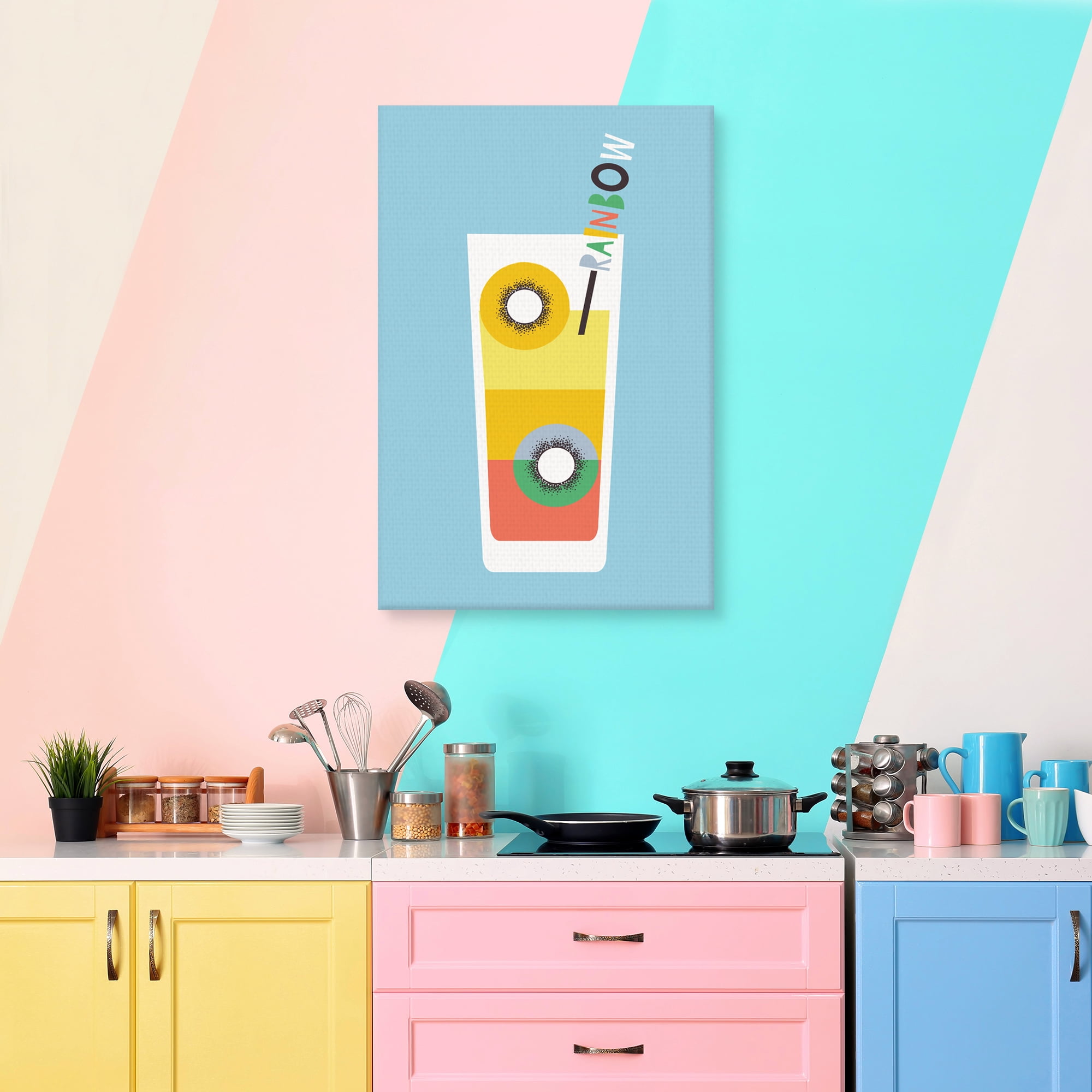 Stylish Cocktail Rainbow by Sophie Ledesma Canvas Art Print