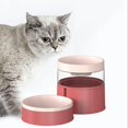 thumbnail image 3 of Tazones para Mascotas de Plástico, Alimentador de Mascotas Doble , Pequeño Perro Medio Gato Alimentación de Agua para Beber Bowls Holder F - Rosado Yinane Gatos Beber Cuencos, 3 of 8