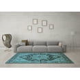 thumbnail image 3 of Ahgly Company Indoor Round Oriental Light Blue Industrial Area Rugs, 3' Round, 3 of 4