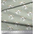 thumbnail image 2 of Soimoi Moss Georgette Fabric Labrador Dog Print Fabric by Yard 42 Inch Wide, 2 of 3