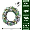 thumbnail image 4 of Fraser Hill Farm 48" Frosted Pine Wreath Door Hanging with Pinecones with Multi-Color LED Lightning, 4 of 7