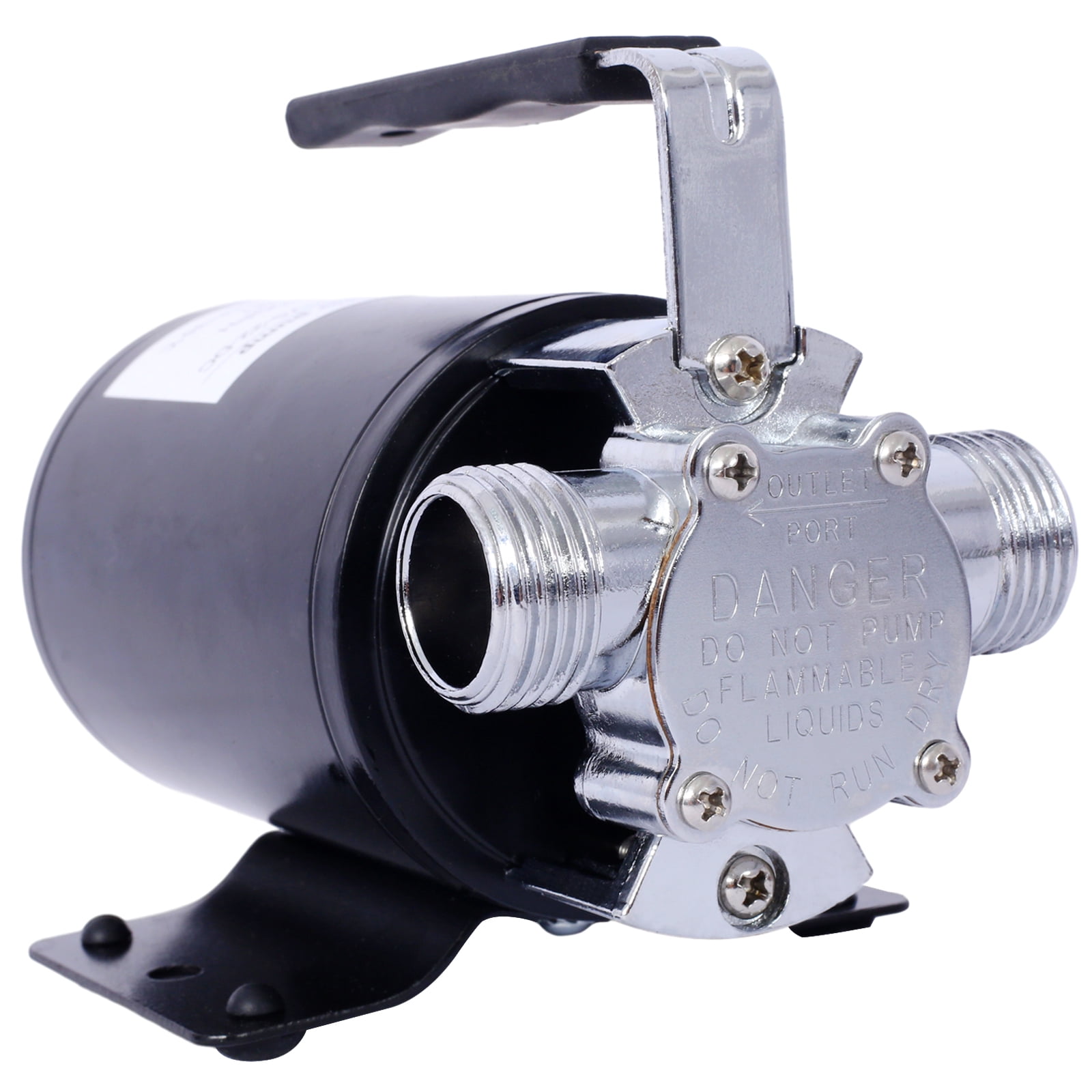DC 12-Volt 1/10HP 330GPH Battery Powered Mini Portable Electric Utility Sump Transfer Water Pump with Water Hose Kit Black