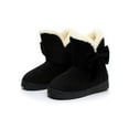 thumbnail image 1 of Julyccc Womens Warm Bow Fur Slip On Ankle Snow Boots, 1 of 3