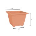 thumbnail image 4 of Bloem 15-in Dayton 100% Recycled Plastic Square Deck Box Planter - Coral Color, 4 of 6