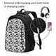 thumbnail image 2 of Disketp Black White Halloween Mochila de Viaje Estampada para Laptop con Puerto de Carga USB, Mochila Impermeable para Computadora – Regalo para Hombres y Mujeres, 2 of 7
