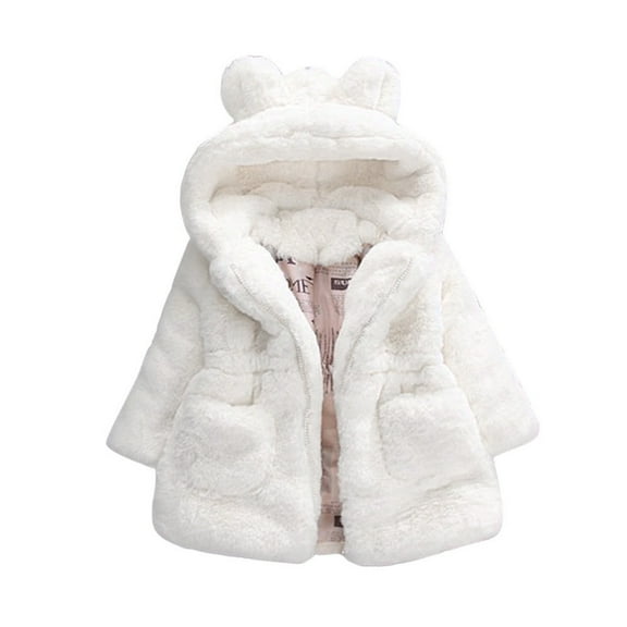 Toddler Girl Coats 3T Girl Clothes Fall Kids Girls Winter Warm Coats Jacket Clothes Outwear Overcoat Ear Hooded Fur Thicken Fleece Toddler Jackets For Girls Size 6 Coats For Girls 24 Months