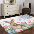 thumbnail image 3 of Area Rugs 2.7'x5', Easter Carpet for Living Room Bedroom Dining Room, Pink Tulip Flowers Spring Watercolor Bunny Floral Throw Kitchen Rugs Non Slip Washable Rectangle Indoor Outdoor Rugs, 3 of 8
