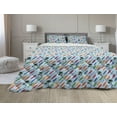 thumbnail image 1 of Surfboard Comforter & Sham Bedding Set, Exotic Hawaii Vacation Palm Trees and Colorful Boards Water Sports Fun Activities, 3 pcs Duvet Set Microfiber Filling Quilt, 5 Sizes, Multicolor, by Ambesonne, 1 of 4