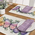 thumbnail image 4 of Dalrosia Spring Summer Purple Butterfly Placemats Set of 4, Eucalyptus Leaves Dining Place Mats Table Decor, Seasonal Home Kitchen Decoration 12 x 18 Inch, 4 of 5
