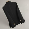 thumbnail image 7 of VSSSJ Womens Business Casual Blazer Classic Notch Lapel Button Long Sleeve Office Work Solid Color Suit Jacket Black XXXL, 7 of 7