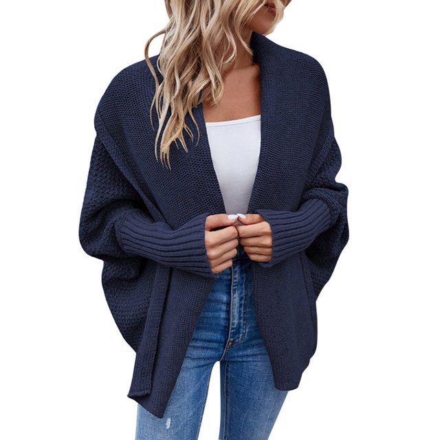Cardigan Épais à Manches Courtes en Tricot pour Femmes