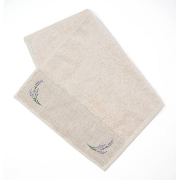 Lavender Embroidery Face Towel