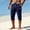 Navy men plus size capri pants a1, variant on BRELIL Men Plus Size Capri Pants Drawstring Loose Fit Summer Casual Beach Vacation Shorts Lounge Trousers Solid Outdoor Travel Bottoms, Black 3XL