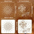 thumbnail image 2 of 2 Pcs Outer Space Galaxy Stencil 11.8x11.8inch Reusable Nebula Black Hole Painting Stencil Space Theme Drawing Template Star Stencil for Painting on Wood, Wall and Furniture, 2 of 9