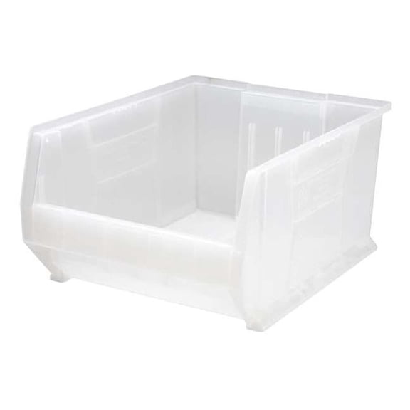 Storage Bin, Polypropylene, Clear, 12 in H, 18 1/4 in W, 23 7/8 in L