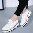 thumbnail image 2 of DADAWEN Women's Wing Tip Oxfords Platform Shoes Casual Flats 6.5 US, 2 of 6