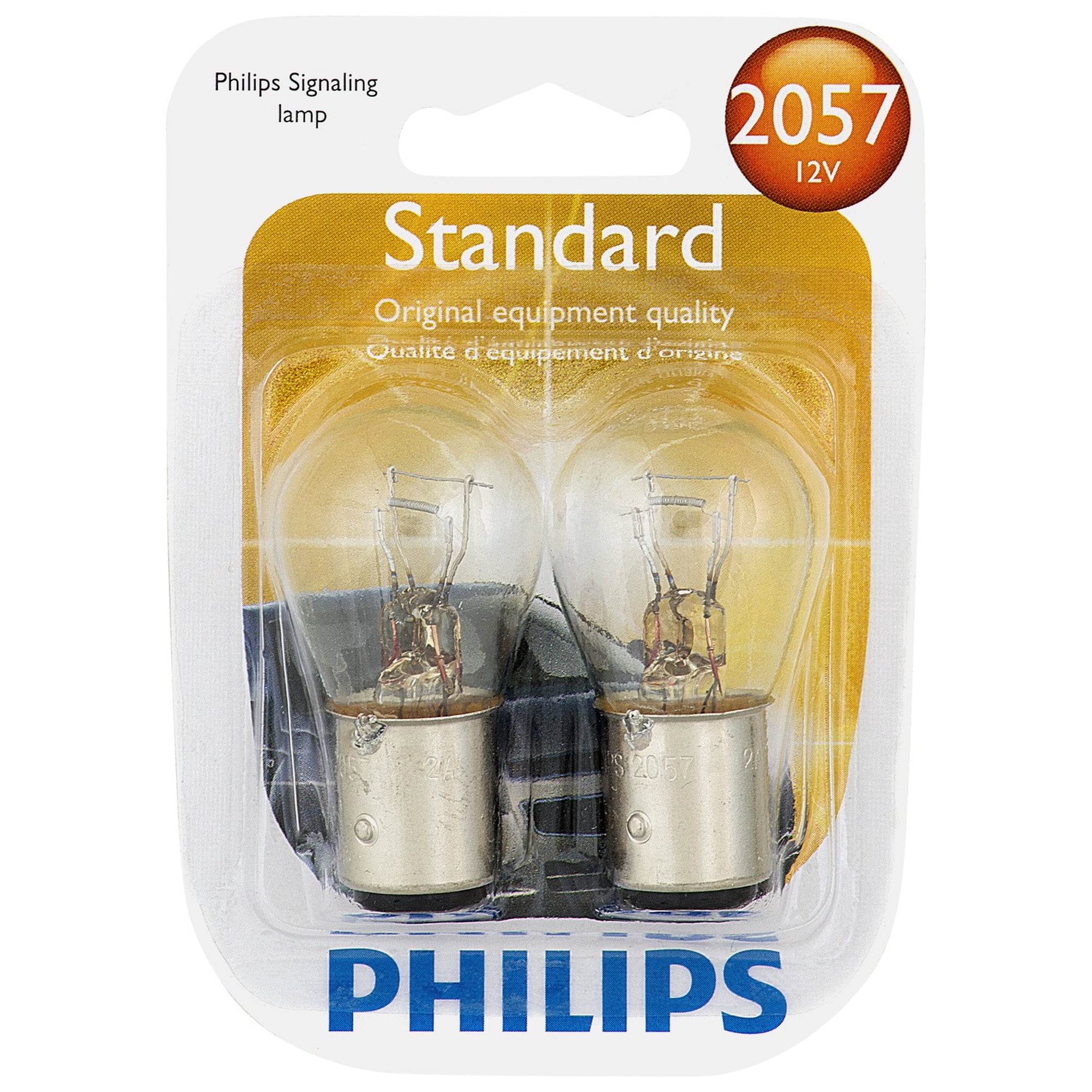 Philips Standard Miniature 2057, Clear, Twist Type, Always Change In Pairs!