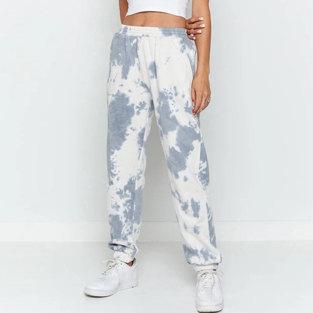 RKSTN Womens Pants Fashion Daisy Tie-dye Printing Sweatpants