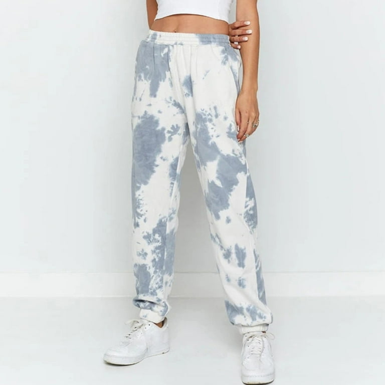 Tie dye sweatpants with daisies hot sale