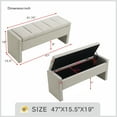 thumbnail image 2 of QianYueLUX 47.25'' Ottoman with Storage, End of Bed Storage Bench, Entryway Bench - Linen Upholstered Multi-Functional Footrest for Bedroom, Living Room, Dorm & window bench  (Light Grey), 2 of 7