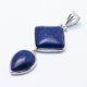 thumbnail image 1 of Natural Lapis Lazuli Big Pendants with Brass Findings Dyed Platinum Teardrop & Rhombus 53x25x7mm Hole: 6x9.5mm, 1 of 2