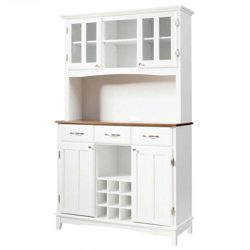 Finihen Kitchen Storage Cabinet, Buffet Sideboard, Wood Buffet Hutch Cabinet with 3 Large Drawers, for Dining Room, Kitchen, Living Room, White Finihen Kitchen Storage Cabinet, Buffet Sideboard, Wood Buffet Hutch Cabinet with 3 Large Drawers, for Dining Room, Kitchen, Living Room, White